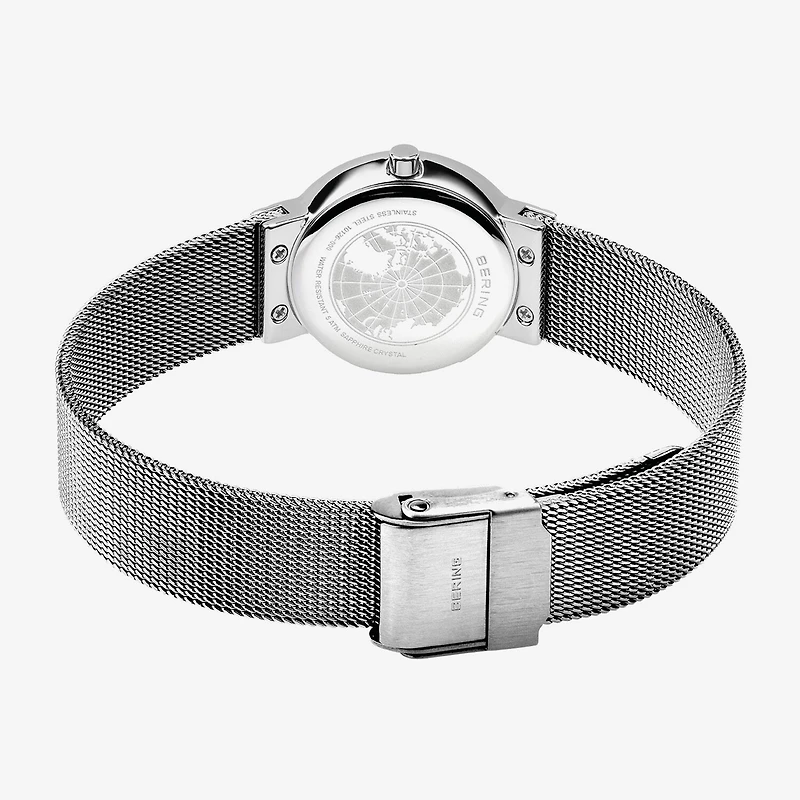 Bering Womens Silver Tone Stainless Steel Bracelet Watch 10126-000