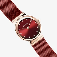 Bering Womens Red Stainless Steel Bracelet Watch -363