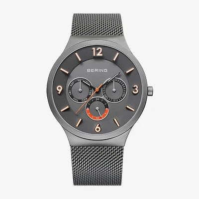 Bering Mens Gray Stainless Steel Bracelet Watch 33441-377