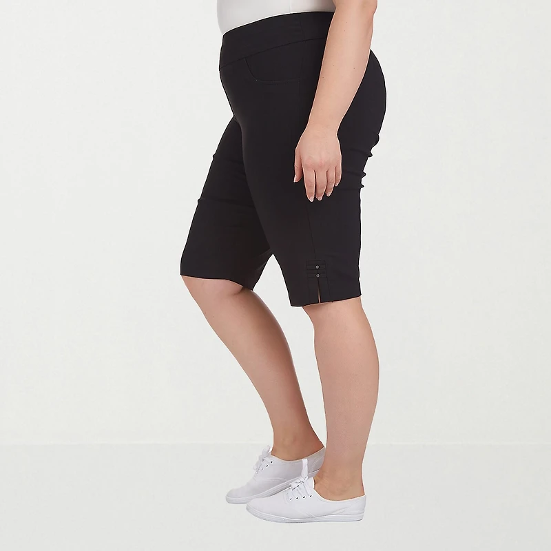 Hearts Of Palm Womens Plus Straight Mid Rise Skimmer Pant