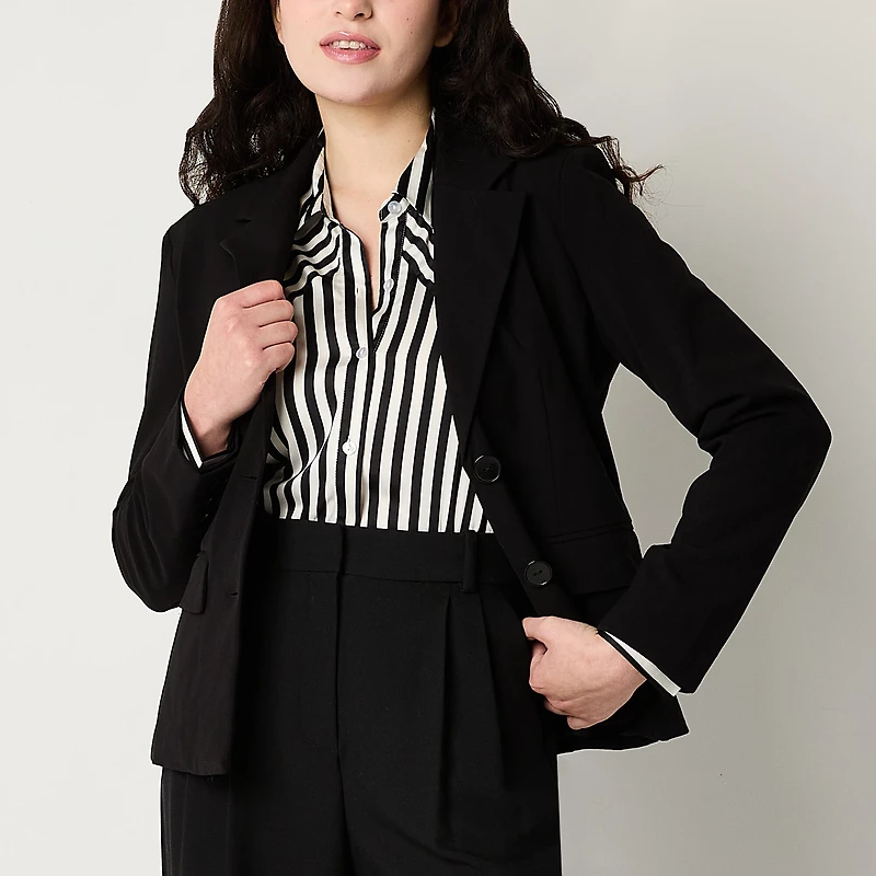 by&by Womens Juniors Fitted Suit Jacket