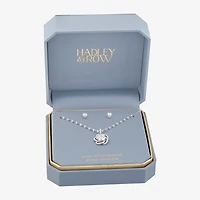 HADLEY & ROW Womens Cubic Zirconia Pure Silver Over Brass 2-pc. Jewelry Set