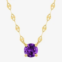 Gemstone 14K Gold Over Silver Round 18 Inch Pendant Necklace