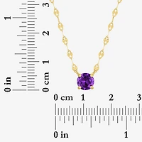 Gemstone 14K Gold Over Silver Round 18 Inch Pendant Necklace