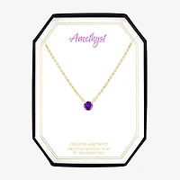 Gemstone 14K Gold Over Silver Round 18 Inch Pendant Necklace