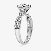 I, Si2 Womens 2 1/4 CT. T.W. Lab Grown White Diamond 10K Gold Round Side Stone Bypass  Engagement Ring