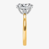 (I / Si2) Womens 2 1/10 CT. T.W. Lab Grown White Diamond 10K Gold Round 3-Stone Engagement Ring
