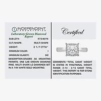 Womens 2 1/7 Ct. T.W. Lab Grown White Diamond 14K Gold Halo Engagement Ring