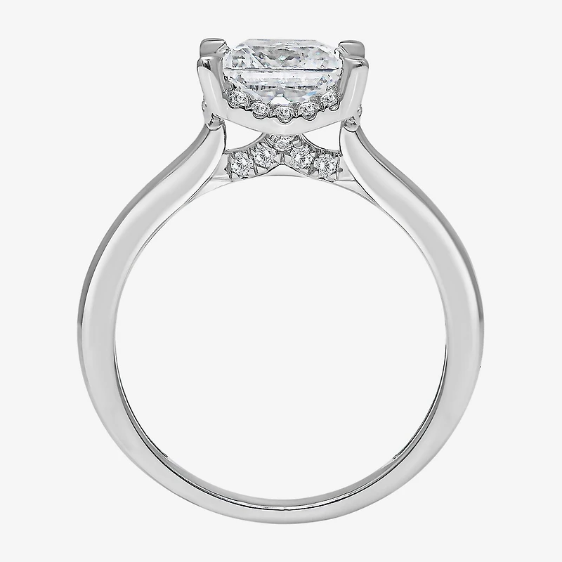 Womens 2 1/7 Ct. T.W. Lab Grown White Diamond 14K Gold Halo Engagement Ring