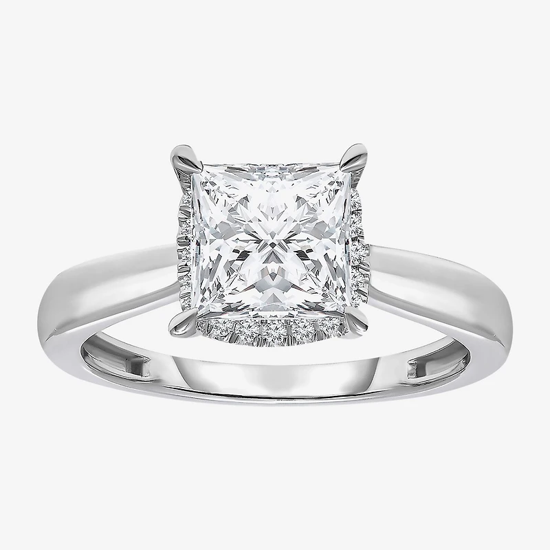 Womens 2 1/7 Ct. T.W. Lab Grown White Diamond 14K Gold Halo Engagement Ring