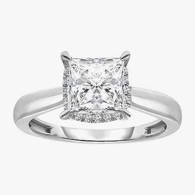 Womens 2 1/7 Ct. T.W. Lab Grown White Diamond 14K Gold Halo Engagement Ring