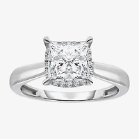 Womens 2 1/7 Ct. T.W. Lab Grown White Diamond 14K Gold Halo Engagement Ring