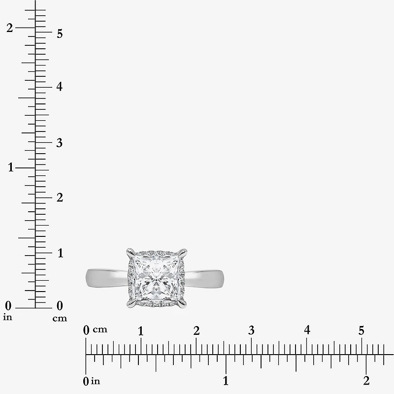 Womens 2 1/7 Ct. T.W. Lab Grown White Diamond 14K Gold Halo Engagement Ring