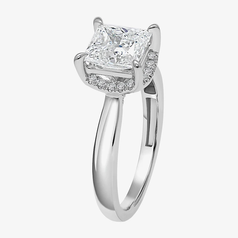 Womens 2 1/7 Ct. T.W. Lab Grown White Diamond 14K Gold Halo Engagement Ring