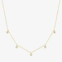Yes, Please! Womens White Sapphire 14K Gold Over Silver 18 Inch Strand Necklace