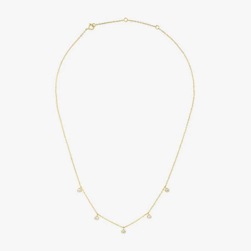 Yes, Please! Womens White Sapphire 14K Gold Over Silver 18 Inch Strand Necklace
