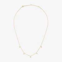 Yes, Please! Womens White Sapphire 14K Gold Over Silver 18 Inch Strand Necklace