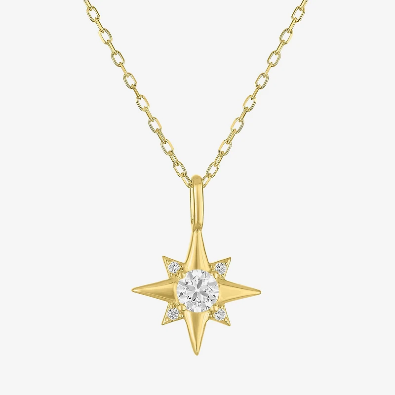 Yes, Please! Womens Lab Created White Sapphire 14K Gold Over Silver Star 2-pc. Jewelry Set
