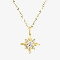 Yes, Please! Womens Lab Created White Sapphire 14K Gold Over Silver Star 2-pc. Jewelry Set