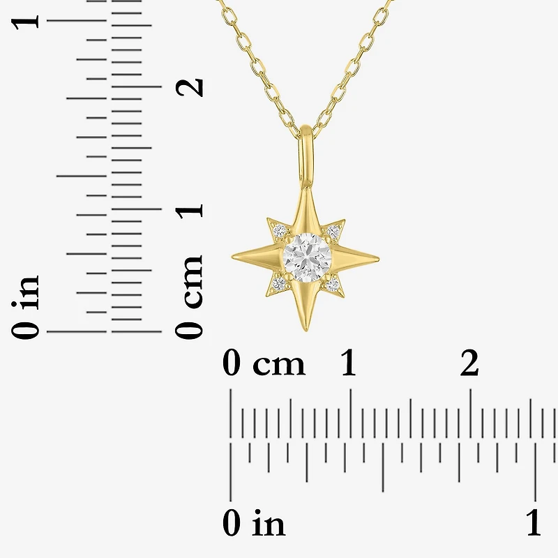 Yes, Please! Womens Lab Created White Sapphire 14K Gold Over Silver Star 2-pc. Jewelry Set