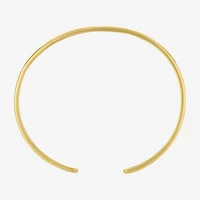Yes, Please! Womens White Sapphire 14K Gold Over Silver Cuff Bracelet