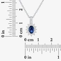 Yes, Please! Womens Lab Created Blue Sapphire Sterling Silver 18 Inch Pendant Necklace