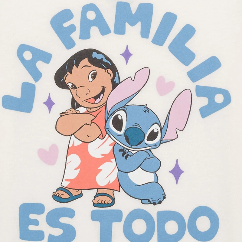 Little & Big Kid Girls Crew Neck Short Sleeve Regular Fit Lilo Stitch Graphic T-Shirt