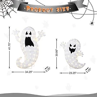 Glitzhome Lighted Halloween 2.5d Ghosts Family Outdoor Décor 2-pc. Halloween Inflatable