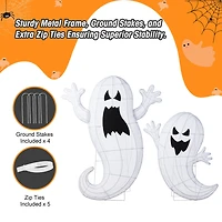Glitzhome Lighted Halloween 2.5d Ghosts Family Outdoor Décor 2-pc. Halloween Inflatable