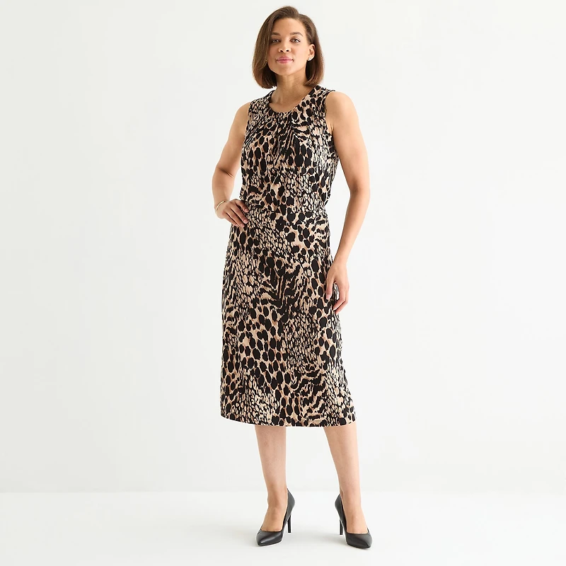 Black Label by Evan-Picone Womens Midi A-Line Skirt