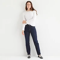 Liz Claiborne Womens Tall Crew Neck Long Sleeve T-Shirt