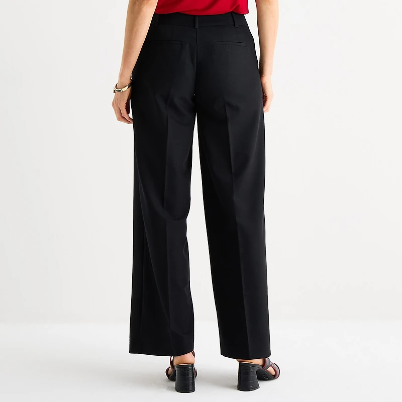 Liz Claiborne Audra Womens Tall Wide Leg Mid Rise Trouser