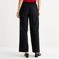 Liz Claiborne Audra Womens Tall Wide Leg Mid Rise Trouser