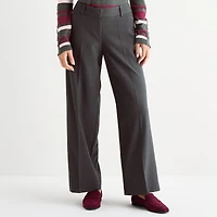 Liz Claiborne Audra Womens Tall Wide Leg Mid Rise Trouser