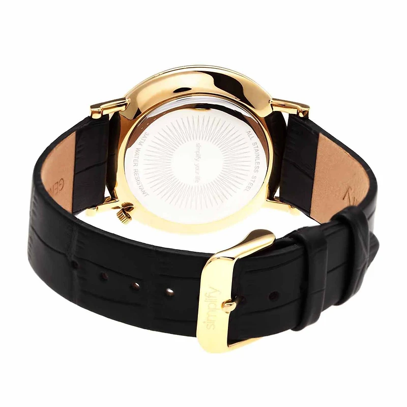 Armitron® Mens Gold-Tone Black Dial Diamond-Accent Watch