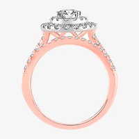(H-I / SI1-SI2) Signature By Modern Bride Womens 1 1/2 CT. T.W. Lab Grown White Diamond 10K or 14K Gold Oval Halo Bridal Set