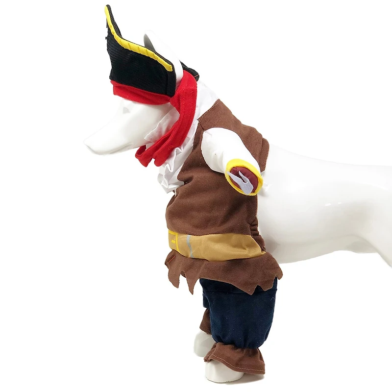 Pet Life Captain Snuggles' Pirate Uniform Dog Costume