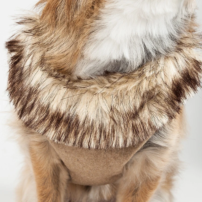 Pet Life Luxe 'Furracious' 2-In-1 Mesh Reversed Adjustable-Leash W/ Removable Fur Collar Dog Harness