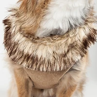 Pet Life Luxe 'Furracious' 2-In-1 Mesh Reversed Adjustable-Leash W/ Removable Fur Collar Dog Harness