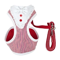 Pet Life Luxe 'Spawling' 2-In-1 Mesh Reversed Adjustable-Leash W/ Fashion Bowtie Dog Harness