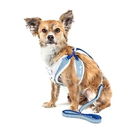 Pet Life Luxe 'Spawling' 2-In-1 Mesh Reversed Adjustable-Leash W/ Fashion Bowtie Dog Harness