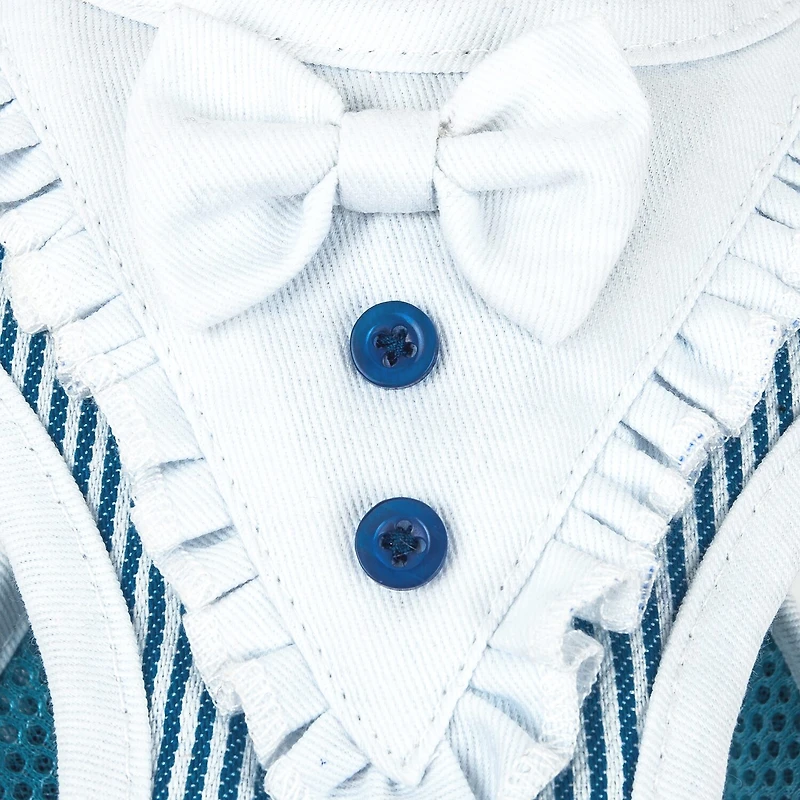 Pet Life Luxe 'Spawling' 2-In-1 Mesh Reversed Adjustable-Leash W/ Fashion Bowtie Dog Harness