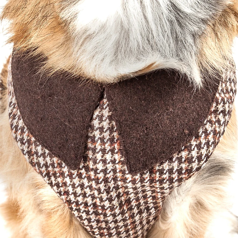 Pet Life Luxe 'Houndsome' 2-In-1 Mesh Reversible Plaided Collared Adjustable-Leash Dog Harness