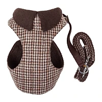 Pet Life Luxe 'Houndsome' 2-In-1 Mesh Reversible Plaided Collared Adjustable-Leash Dog Harness
