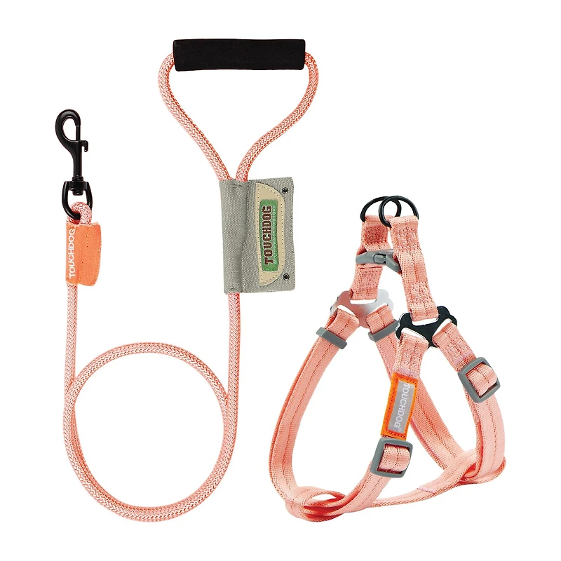Touchdog Macaron' 2-In-1 Durable Nylon Leash Dog Harness