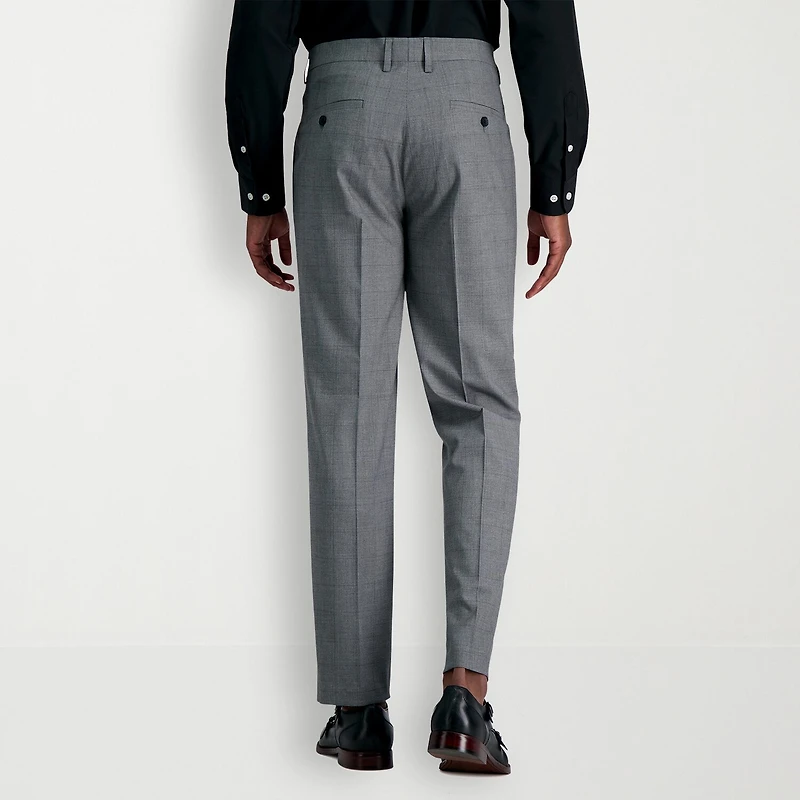 Haggar JMH Glen Plaid Mens Stretch Fabric Slim Fit Flat Front Suit Pant