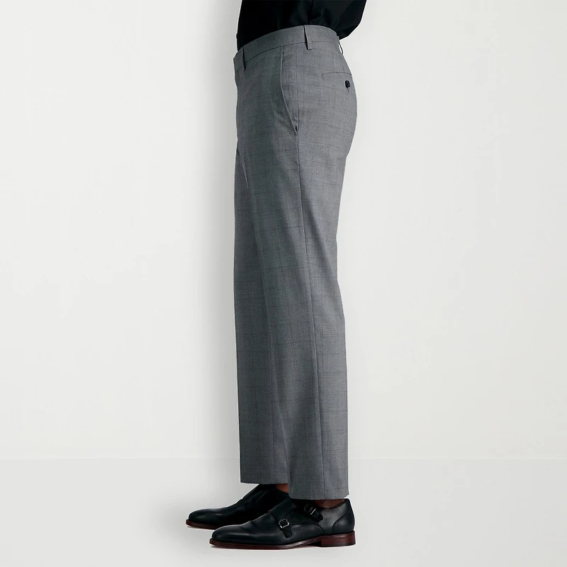Haggar JMH Glen Plaid Mens Stretch Fabric Slim Fit Flat Front Suit Pant