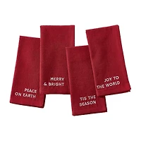 Elrene Home Fashions Joyful Sentiment Embroidered 4-pc. Napkins