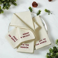 Elrene Home Fashions Joyful Sentiment Embroidered 4-pc. Napkins