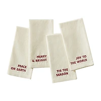 Elrene Home Fashions Joyful Sentiment Embroidered 4-pc. Napkins